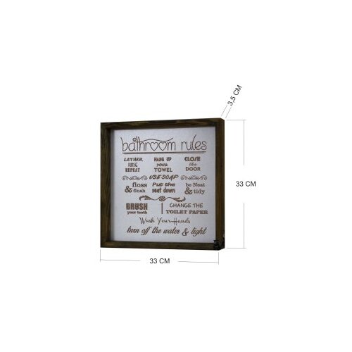Evila Originals zidna slika Bathroom Rules, 34 x 34 cm Slike