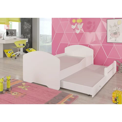 ADRK Furniture Otroška postelja Pepe II z dodatnim ležiščem - 80x160 cm z ograjico
