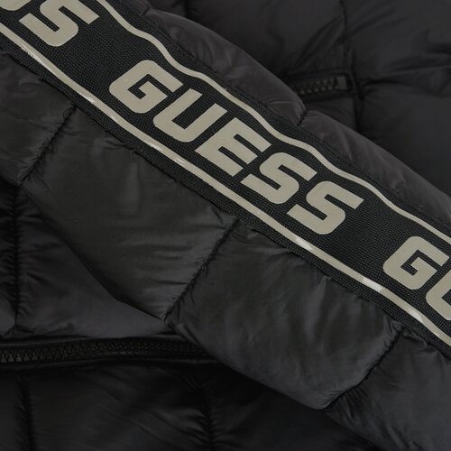 Guess Puhovke HOODED LS PUFFER W/ZIP Črna Slike