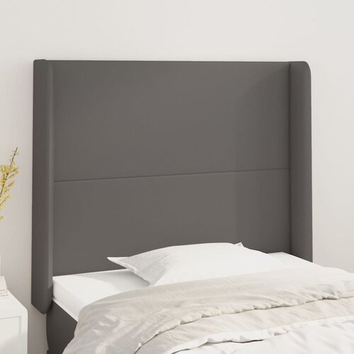 vidaXL Vzglavje z ušesi siv 93x16x118/128 cm umetno usnje Cene