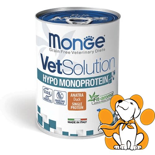 Monge VetSolution Hypo Monoprotein Anatra 400g, Dijetalna Hrana Sa Pačetinom Slike