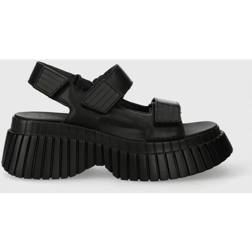 Camper Kožne sandale BCN za žene, boja: crna, s platformom, K201511.005