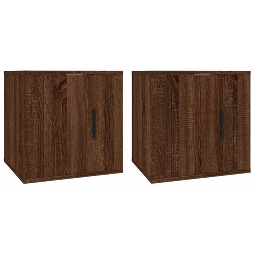 vidaXL Stenska TV omarica 2 kosa rjav hrast 40x34,5x40 cm, (20732812) Cene