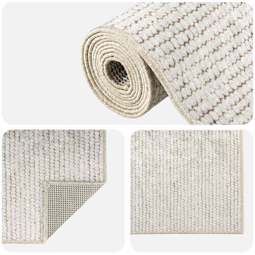  Tepih Krem 50 x 200 cm 100% poliester 3 mm Mogu se prati Slike