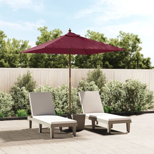 VidaXL Vrtni suncobran s drvenim stupom bordo 198 x 198 x 231 cm Slike