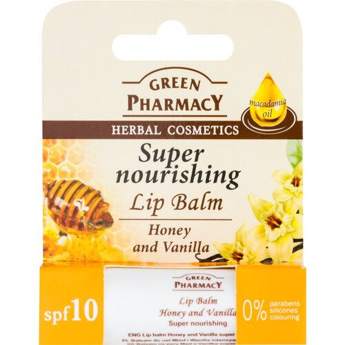 Green Pharmacy Lip Care hranilni balzam za ustnice SPF 10 brez silikonov, parabenov in barvil 3.6 g Cene