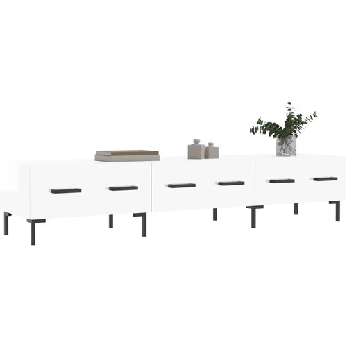  TV ormarić sjajni bijeli 150 x 36 x 30 cm od konstruiranog drva Bijela Slike