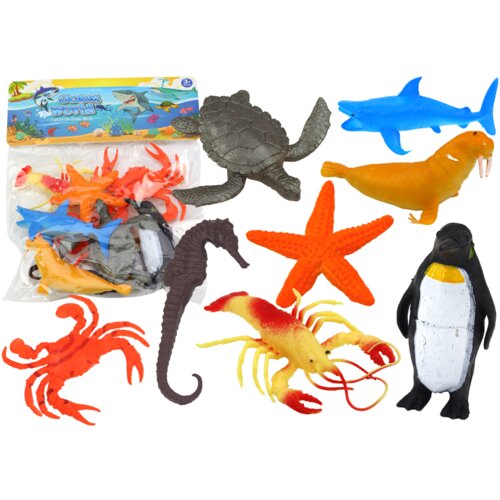  Set of 10 Underwater Sea Animal Figures Cene