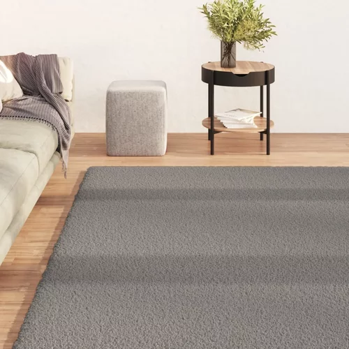 vidaXL Čupavi tepih s visokim vlaknima sivi 120 x 170 cm