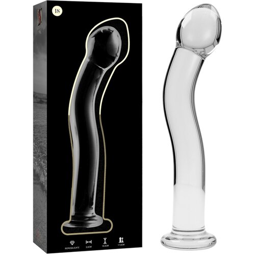 Ibiza Nebula Model 18 Dildo Borosilicate Glass 18.5x3.5cm Clear Slike