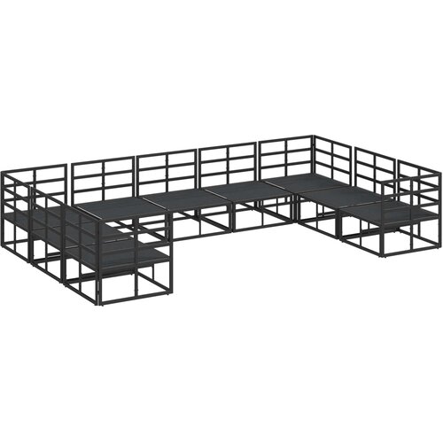  Sjedeća garnitura za vrt 9 kom. Crna Aluminij 423 x 213 x 71 cm Slike