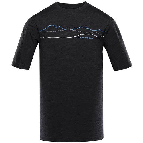 Alpine pro Men's T-shirt made of merino wool WOOLEN 2 black