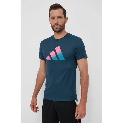 Adidas Kratka majica za tek Run Icons turkizna barva