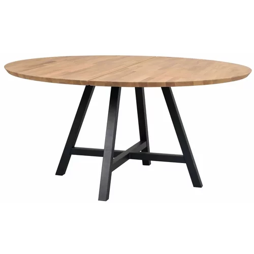 Rowico Okrogla jedilna miza s ploščo iz hrastovega lesa 150x150 cm Carradale - Rowico