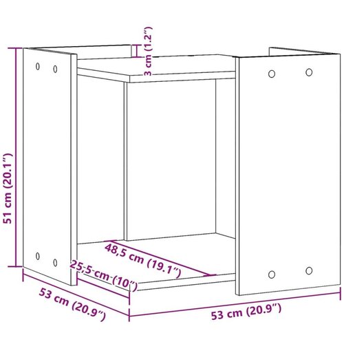 VidaXL Omara za mačje strani&amp;scaron;če siva sonoma 53x53x51 cm inženirski les Slike