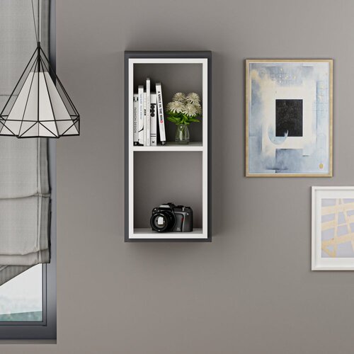 Woody Fashion Zera - Anthracite, White AnthraciteWhite Wall Shelf Cene