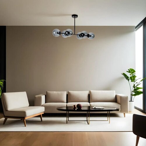 Opviq yeni favori 6 Lı siyah Füme Camlı avize blackfume chandelier Cene