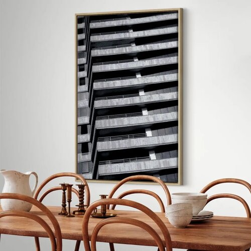  Slika - Architectural Raster (1 Part) Vertical 40x60 U prirodnom drvenom okviru Slike