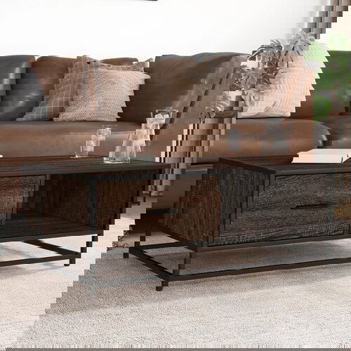 vidaXL Stolić za kavu boja smeđeg hrasta 90x57x35 cm od drva i metala Cijene