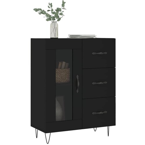  Komoda crna 69,5 x 34 x 90 cm od konstruiranog drva Slike