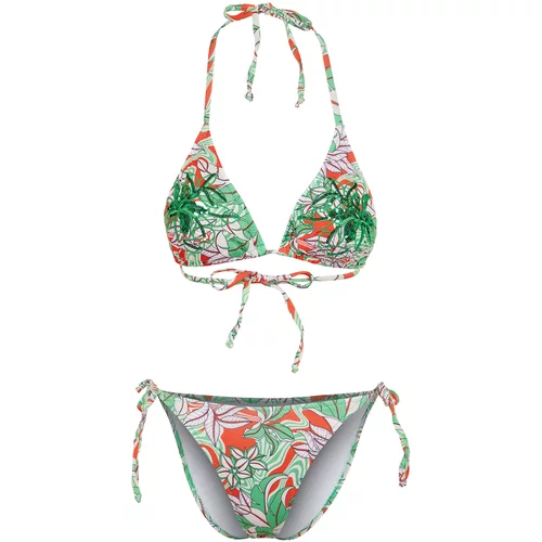 Trendyol Floral Patterned Triangle Embroidered Bikini Set