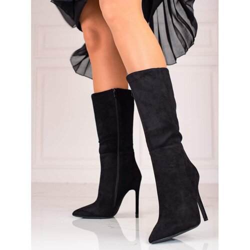 SHELOVET Women&amp;#039;s boots on a heel black Slike