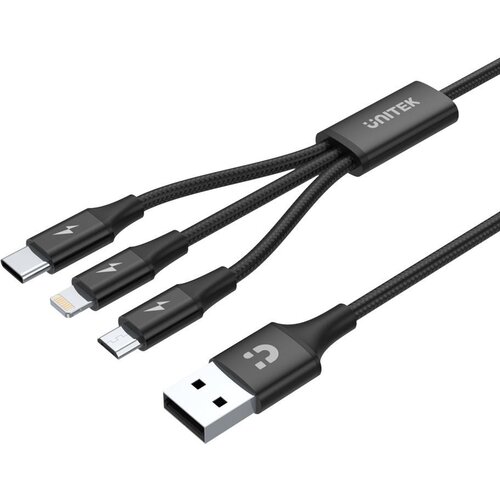 Unitek C14049BK USB cable 1.2 m USB 2.0 USB C Micro-USB B/Lightning Black Cijene