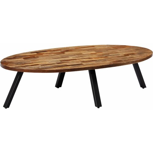 VidaXL stolić za kavu od masivne obnovljene tikovine ovalni 120 x 60 x 30 cm Slike
