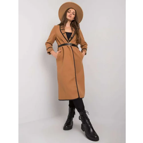 Fashion Hunters Camel coat without fastening