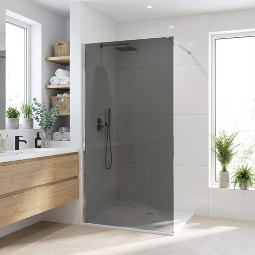 Rea Stena za prhanje Flexi Grey / Chrome 100 Cene