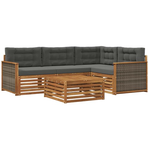 vidaXL Zunanja garnitura za sedenje 5 pcs Naravna in antracitna, (5000279817) Cene