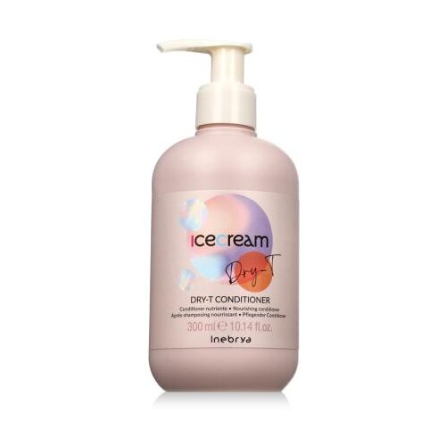Inebrya Ice Cream Dry-T Conditioner 300 ml balzam za lase neukrotljivi in poškodovani lasje suhi lasje unisex Cene