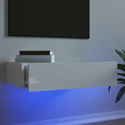 vidaXL TV ormarić s LED svjetlima visoki sjaj bijeli 60 x 35 x 15 5 cm