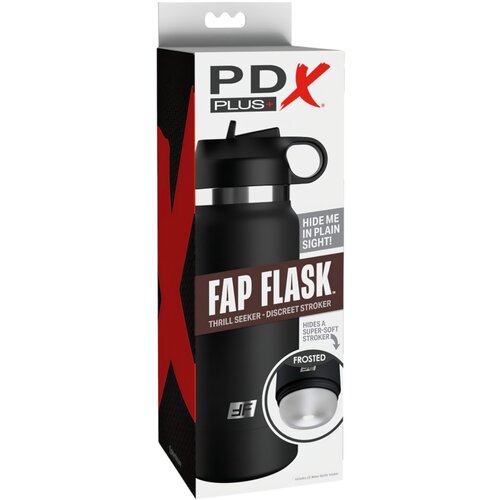 Pipedream PDX Plus Fap Flask Thrill Seeker Discreet Stroker Black Bottle Frosted Slike