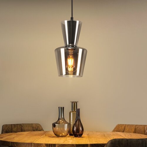 Nettlife viseča svetilka za jedilno mizo, vintage dimno sivo steklo E27 za dnevno sobo ali kuhinjo, (22122992) Cene