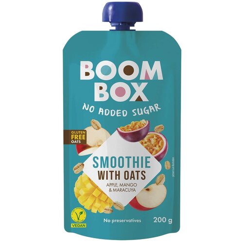 Boom box Sadni žepek jabolko, mango, marakuja, 200 g Slike