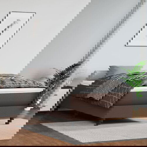 VidaXL Madrac s džepičastim oprugama smeđi 100x200x20 cm umjetne kože Slike