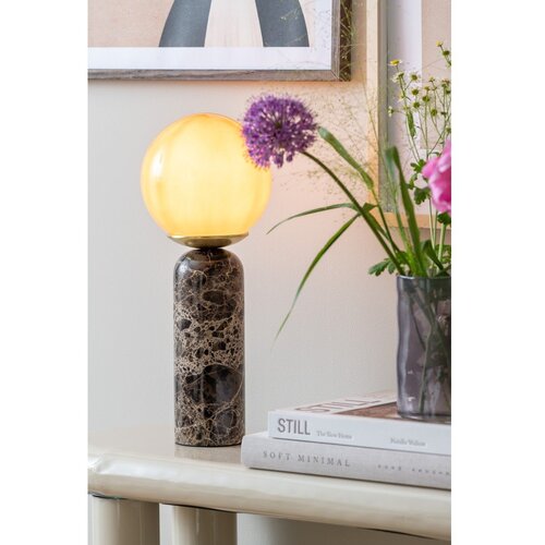 Leitmotiv Tamno smeđa mramorna stolna lampa (visina 38 cm) Lazio Sphere &amp;ndash; Slike