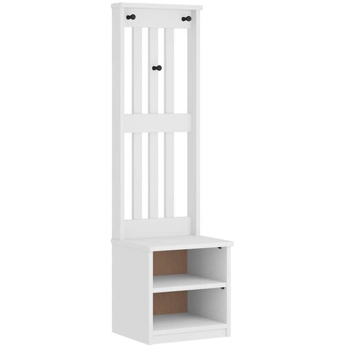 vidaXL Drvo za dvoranu SANDENS bijelo 45x40x159,5 cm puno drvo bor Cijene
