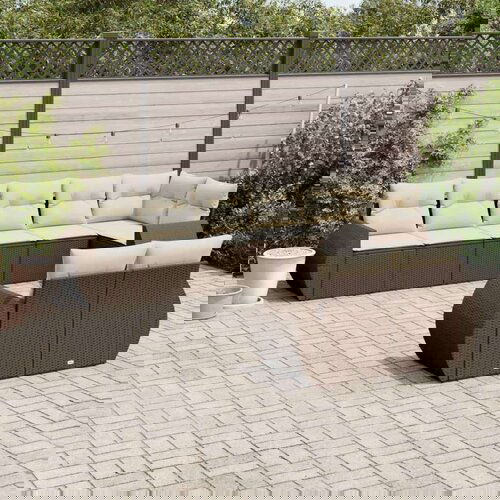  8-dijelni set vrtnih sofa s jastucima smeđi od poliratana Cijene