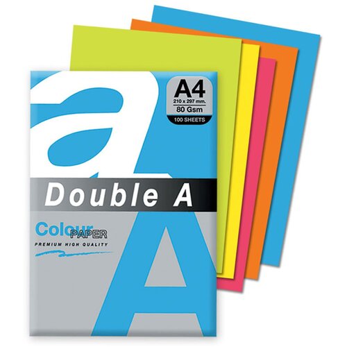Double A fotokopir papir da A4 bright colors 100l mix 5 Slike