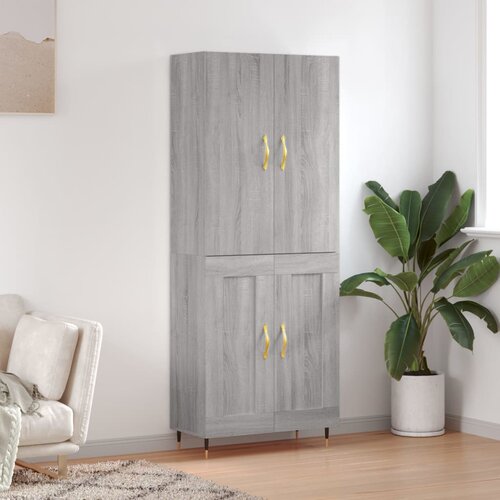  Visoka komoda siva sonome 69,5x34x180 cm od konstruiranog drva Slike
