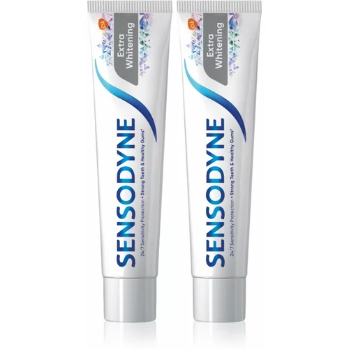 Sensodyne Extra Whitening belilna zobna pasta s fluoridom za občutljive zobe 2x75 ml
