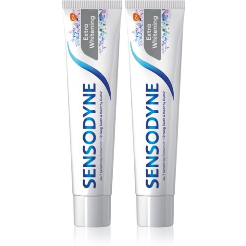 Sensodyne Extra Whitening pasta za izbjeljivanje zuba s fluoridom za osjetljive zube 2x75 ml Slike