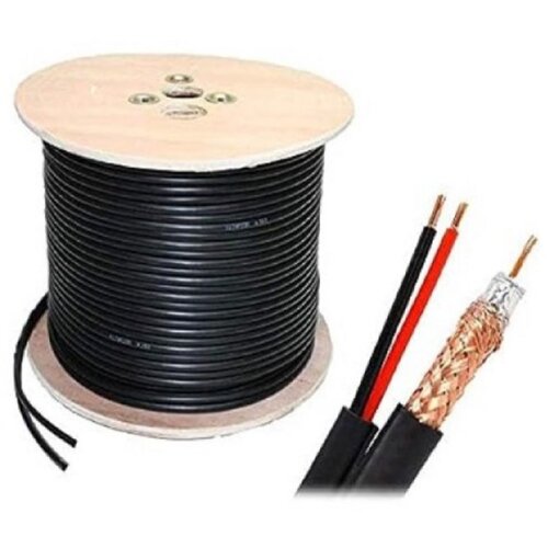 Gembird KABL-COAX-RG59+2X0.75 CCA/PVC/300M koaksialni kabl sa napojnim kablom 2x0,75mm 300m, Black Cene