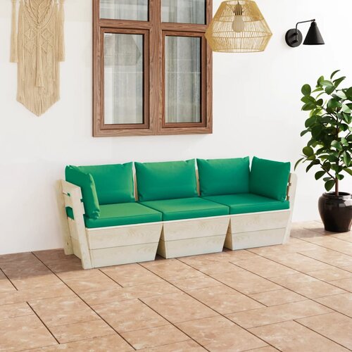 The Living Store Vrtni kavč trosed iz palet z blazinami smrekovina - Kavč Iz Palet, (21422899) Slike