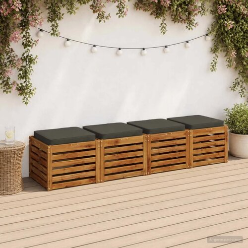  Jastučići za sjedalo od 4 dijela VUGHT 4 pcs 100% poliester - Antracit (melange) 50 x 50 cm 4 Cijene