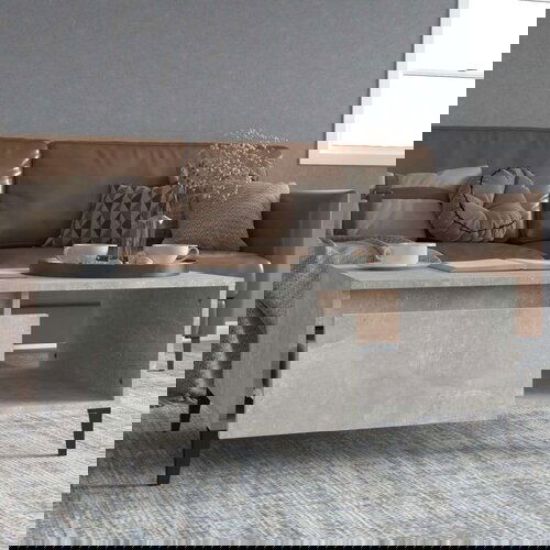  Klubska mizica betonsko siva 90x50x36,5 cm inženirski les, (20712239) Slike