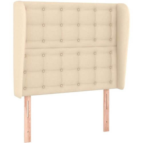  Uzglavlje s u&amp;scaron;ima krem 103x23x118/128 cm od tkanine Slike