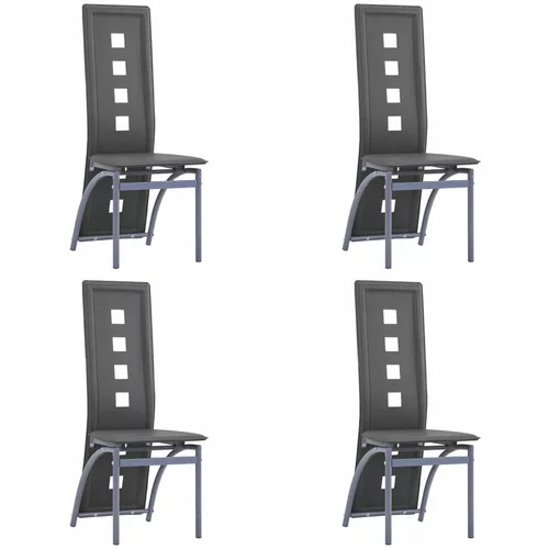  Blagovaonske stolice od umjetne kože 4 kom sive